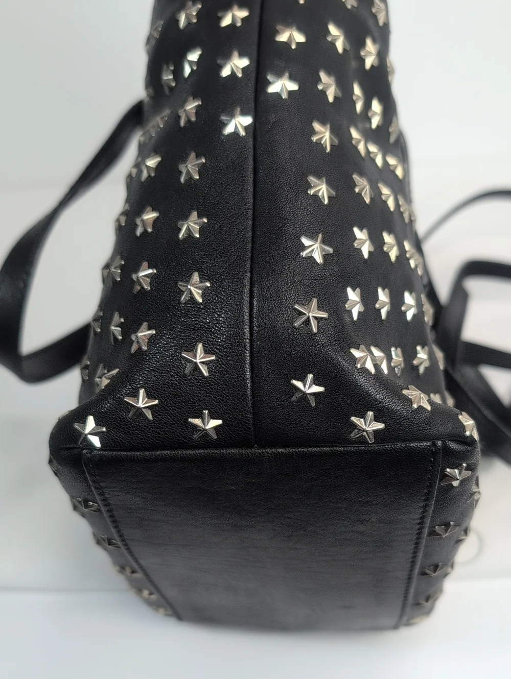 Jimmy Choo Mini Sara Star-Studded Black Leather Tote